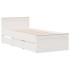 Cama sin colchón y cabecero madera maciza pino blanca 75x190