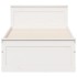 Cama sin colchón y cabecero madera maciza pino blanca 75x190
