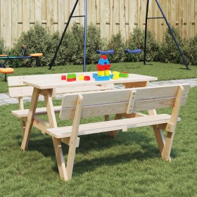 Mesa de picnic para 4 niños agujero para sombrilla madera