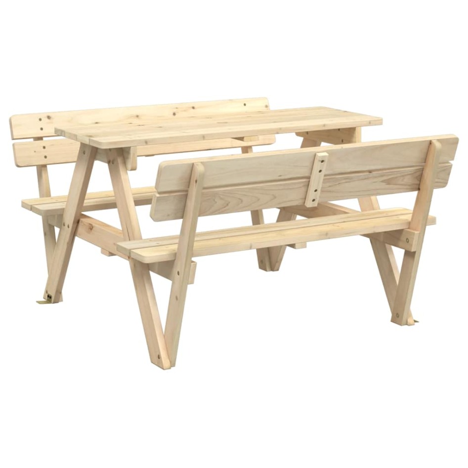 Mesa de picnic para 4 niños agujero para sombrilla madera