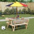 Mesa de picnic para 4 niños agujero para sombrilla madera