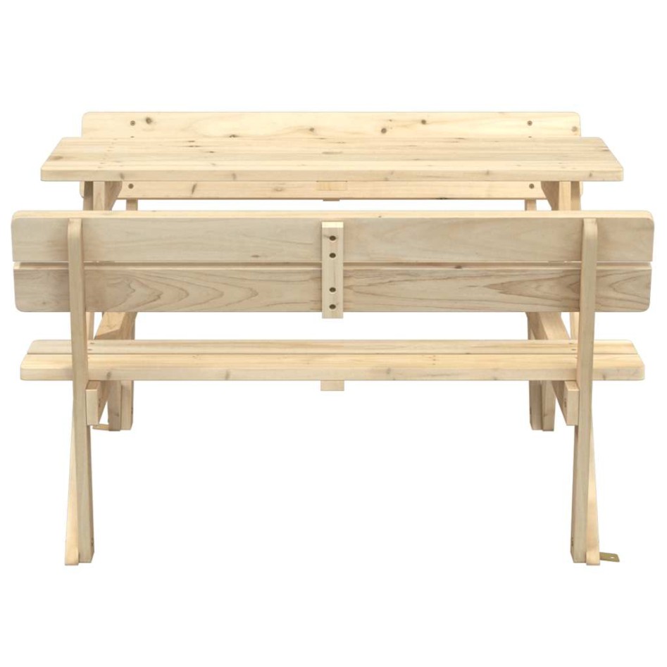 Mesa de picnic para 4 niños agujero para sombrilla madera
