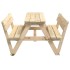 Mesa de picnic para 4 niños agujero para sombrilla madera