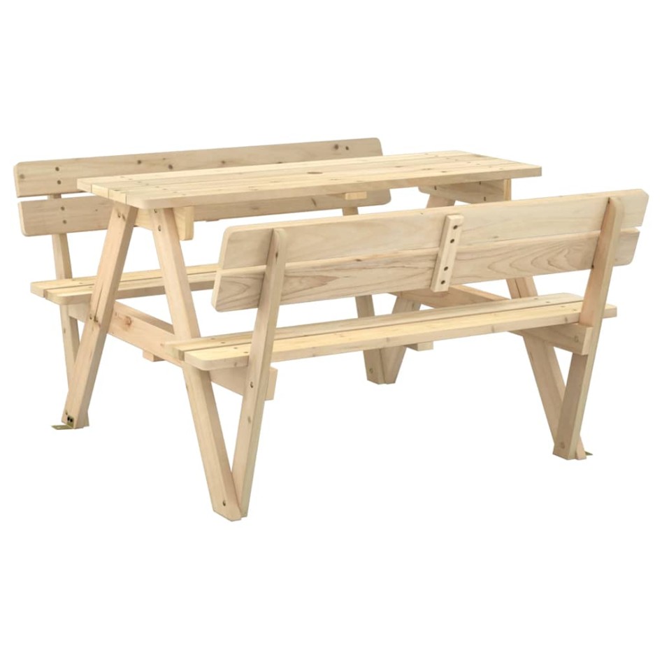 Mesa de picnic para 4 niños agujero para sombrilla madera
