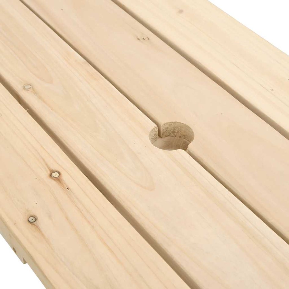 Mesa de picnic para 4 niños agujero para sombrilla madera