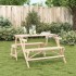 Mesa de picnic bancos 2 en 1 convertible madera maciza