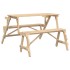 Mesa de picnic bancos 2 en 1 convertible madera maciza