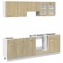 Set muebles de cocina 8 pzas madera de ingeniería roble