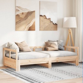 Sofá cama sin colchón madera maciza de pino 90x190
