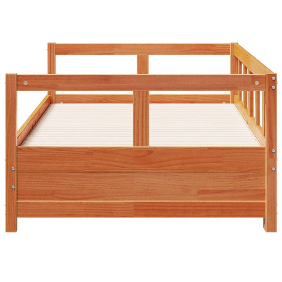 Sofá cama sin colchón madera maciza pino marrón cera 90x190