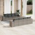 Set de muebles de jardín 9 pzas y cojines ratán sintético