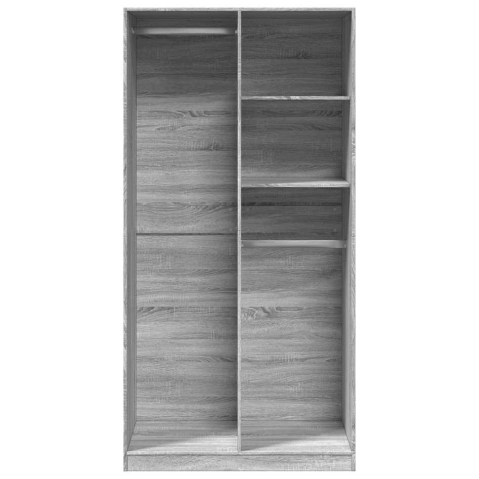 Armario de madera contrachapada gris Sonoma 100x50x200