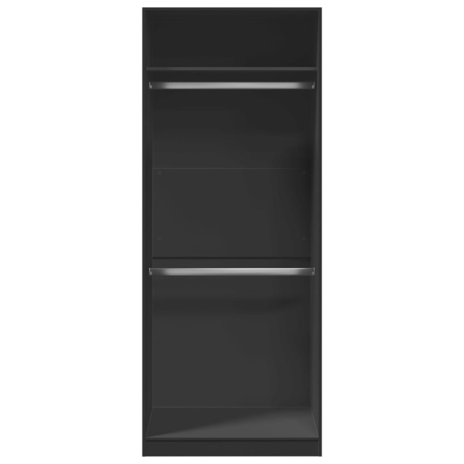 Armario de madera de ingeniería negro 80x50x200