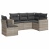 Set de sofás jardín y cojines 5 pzas ratán sintético gris