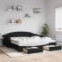 Sofá cama nido con cajones tela negro 100x200