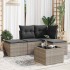 Set de sofás jardín y cojines 5 pzas ratán sintético gris