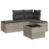 Set de sofás jardín y cojines 5 pzas ratán sintético gris