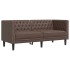 Juego de sofás Chesterfield 2 piezas cuero sintético