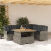 Set de sofás de jardín con cojines 2 pzas ratán sintético gris