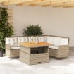 Set de sofás de jardín 2 pzas y cojines ratán sintético marrón