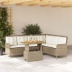 Set de sofás de jardín 2 pzas y cojines ratán sintético marrón