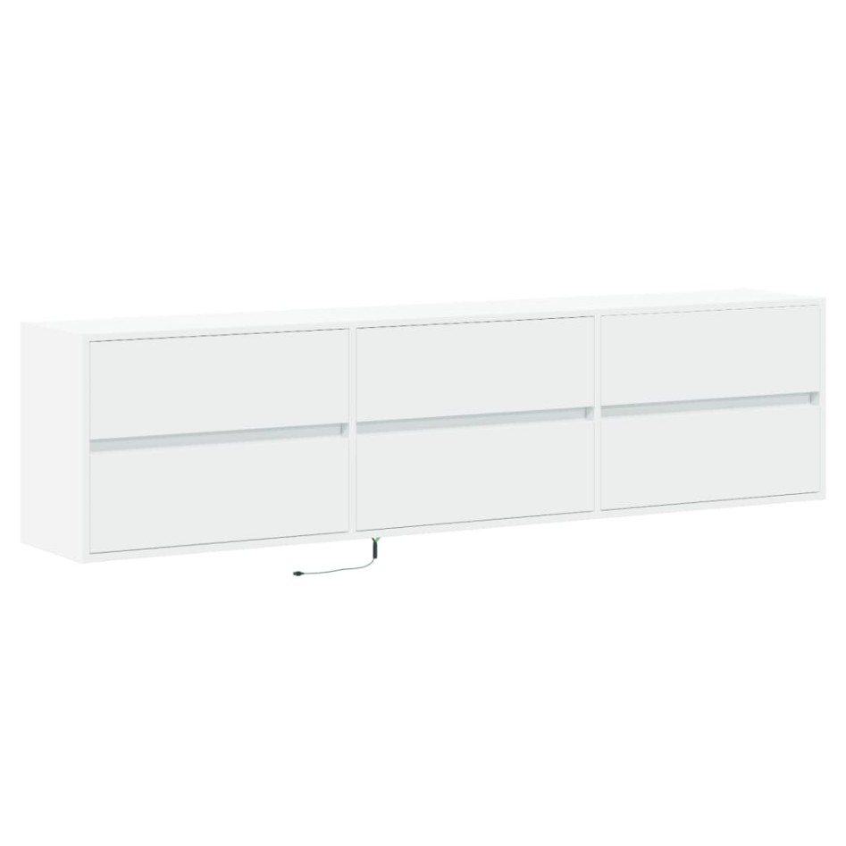Mueble de TV de pared con LED blanco 180x31x45