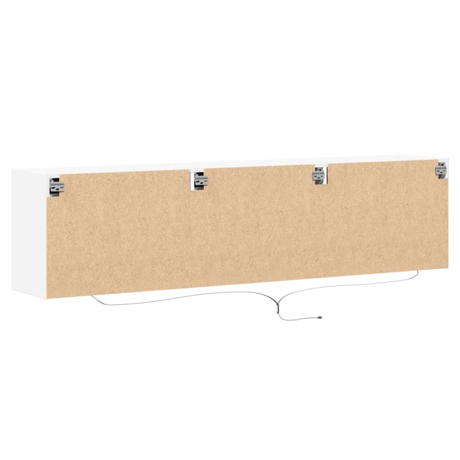 Mueble de TV de pared con LED blanco 180x31x45