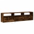 Mueble de TV de pared con LED roble ahumado 180x31x45