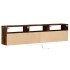 Mueble de TV de pared con LED roble ahumado 180x31x45