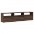 Mueble de TV de pared con LED marrón roble 180x31x45