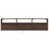 Mueble de TV de pared con LED marrón roble 180x31x45