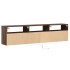 Mueble de TV de pared con LED marrón roble 180x31x45