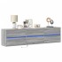 Mueble de TV de pared con LED gris Sonoma 180x31x45