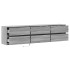 Mueble de TV de pared con LED gris Sonoma 180x31x45