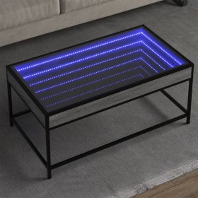Mesa de centro con Infinity LED gris Sonoma 90x50x41