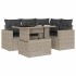 Set de sofás jardín y cojines 5 pzas ratán sintético gris