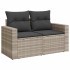 Set de sofás jardín y cojines 5 pzas ratán sintético gris