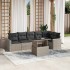 Set de sofás de jardín 7 pzas con cojines ratán PE gris