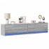 Mueble de TV de pared con LED gris Sonoma 180x31x38