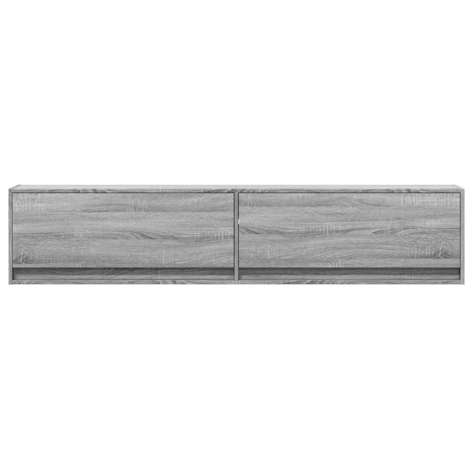 Mueble de TV de pared con LED gris Sonoma 180x31x38