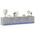 Mueble de TV de pared con LED gris hormigón 180x31x38