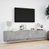 Mueble de TV de pared con LED gris hormigón 180x31x38