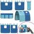 Cama alta para niños con túnel madera pino azul 90x190