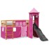 Cama alta para niños con torre madera pino rosa 90x200