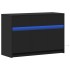 Mueble de TV con LED madera de ingeniería negro 91x34x61