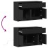 Mueble de TV con LED madera de ingeniería negro 91x34x61