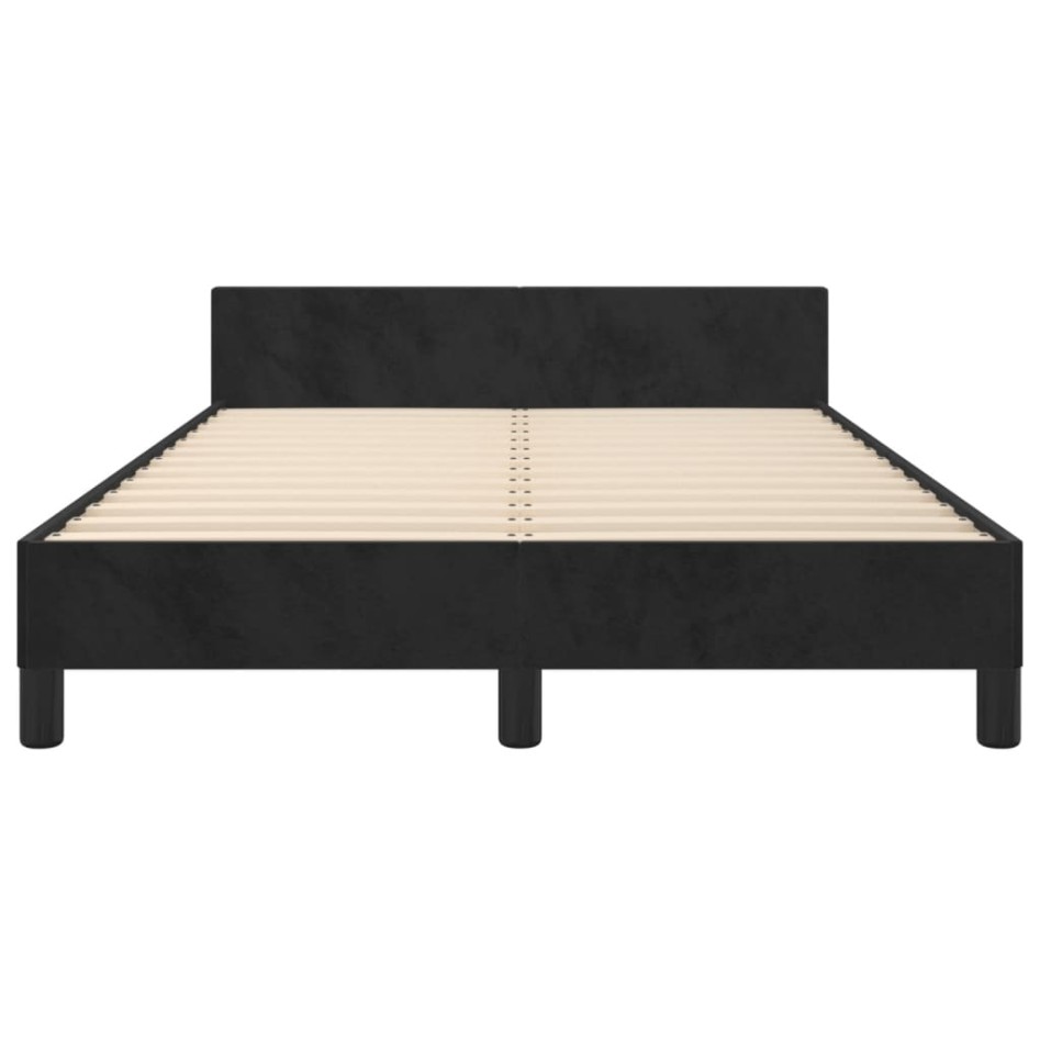 Estructura de cama sin colchón terciopelo negro 120x190