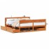 Cama sin colchón madera maciza de pino marrón cera 180x200