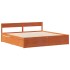 Cama sin colchón madera maciza de pino marrón cera 180x200