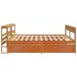 Cama sin colchón madera maciza de pino marrón cera 180x200